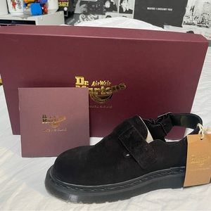 BRAND NEW dr martens suede black jorge clogs in w8